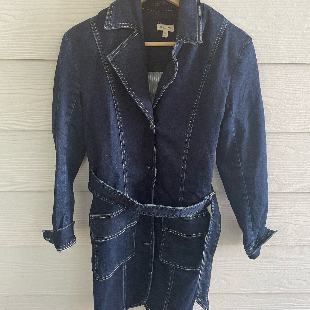 Anthropologie Pilcro Dark Blue Denim coat size XS
